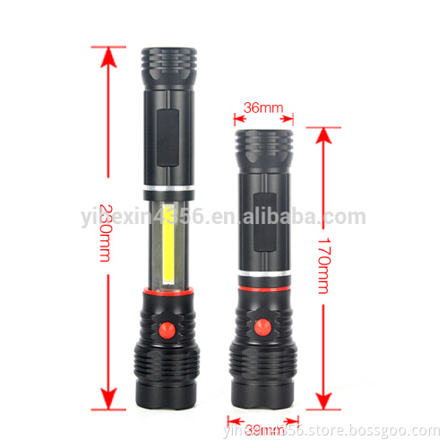 Multifunctional 2 In 1 Extended LED Flashlight Torch for Outdoor Camping